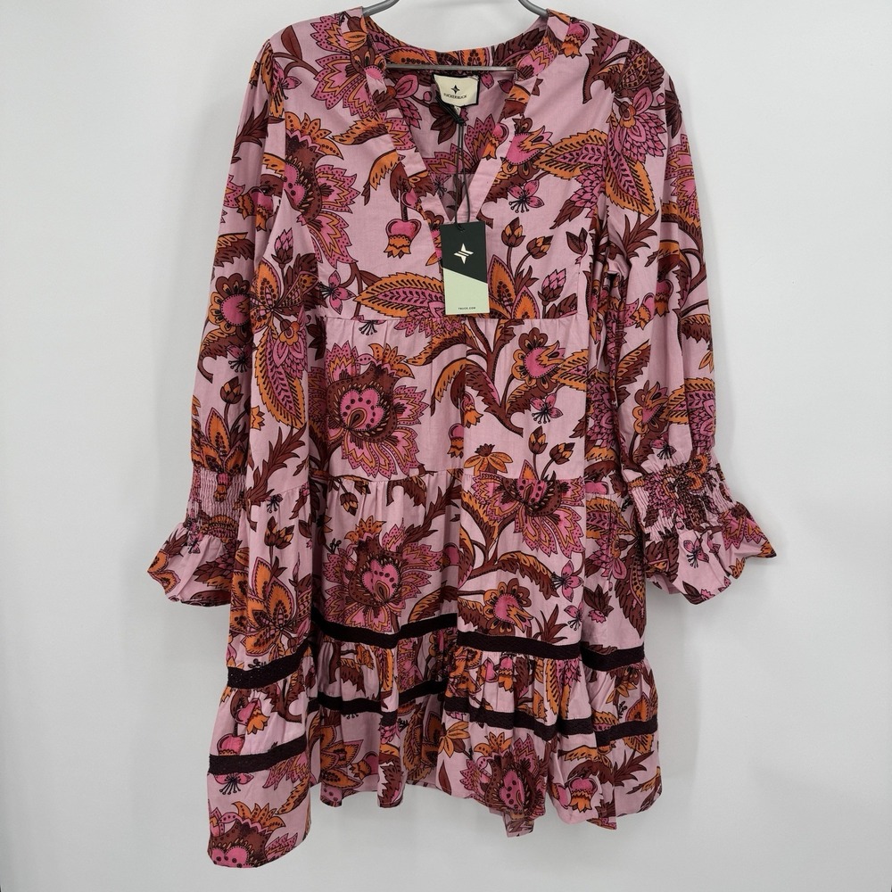 Pomander Place by Tuckernuck Pink Ornate Chintz Kenzo Dress size M Medium NWT